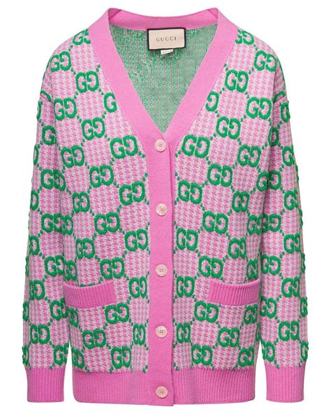 gucci cardigan pink green|Gucci inspired cardigan.